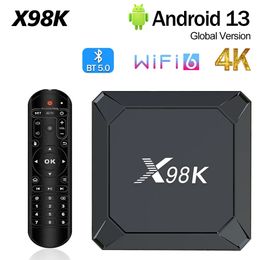 X98K Android 13 Dispositivo de TV inteligente Wifi 6 Rockchip RK3528 2G 16G 2,4G 5G Dua WIFI BT 5,0 16GB 4GB 32GB Set Top TV Box reproductor multimedia