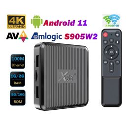 X98Q Android 11.0 TV BOX Amlogic S905W2 2.4G 5G double Wifi 4K HD 2GB/16GB décodeur lecteur multimédia
