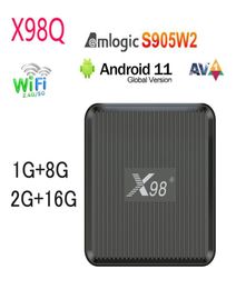 X98Q Smart TV BOX Android 11 Amlogic S905W2 2GB RAM 16GB Ondersteuning 24G 5G Dual Wifi 4K Youtube Mediaspeler 1G 8G x96 mini9614915