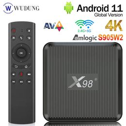 X98Q Smart TV Box Android 11 Amlogic S905W2 Ondersteuning H265 AV1 24G 58G Dual Wifi X98 Q HDR 10 Set Top Mediaspeler PK X96Q 240130