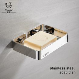XAOZO – porte-savon en acier inoxydable 304, noir/argent, sans poinçon, étagère de toilette, égouttoir mural, porte-savon, 240228