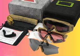 Les lunettes à feu aux ventilateurs xary-shooting sont des lunettes tactiques Lunettes de soleil Polaris Tiring Luges COMBO Set 4 paires Lens avec boîtier Box8180463