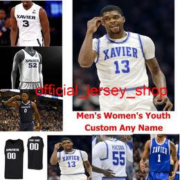 Xavier Musketeers NCAA College Basketbal Jerseys Mens Daniel Ramsey Jersey Paul Scruggs Quentin Goodin Tyrique Jones Naji Marshall Custom