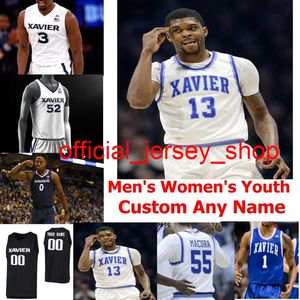 Xavier Musketeers NCAA College Basketball Jerseys Mens 11 Bryce Moore Jersey Leighton Schrand Ramon Singh Zak Swetye Womens Custom Stitched