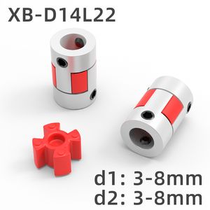 XB D14L22 TWEE JAWS COUPLER ALUMINIUM PLUM Flexibele askoppelingsmotorconnector CNC Flexibele koppelingen 3/3.17/4/5/6/6.35/8 mm