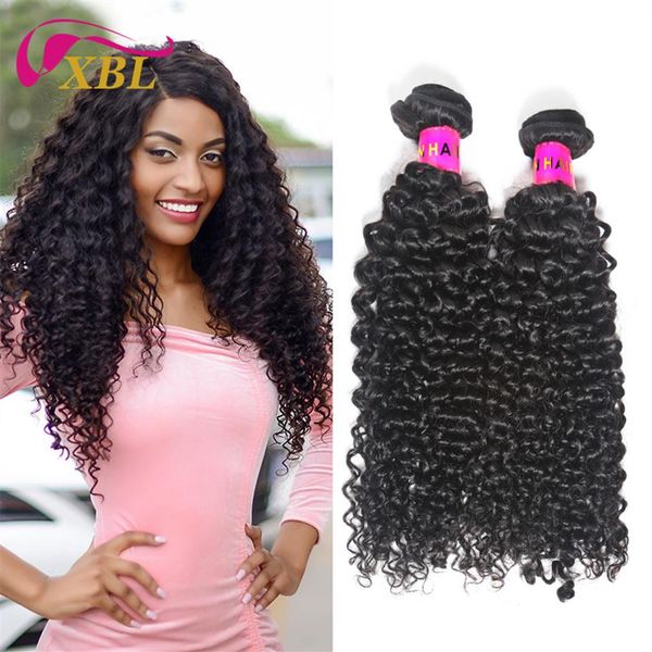 XBLHair Cheveux Longs Humains Bouclés Bundle Cheveux Usine Bundle Packs Armure Bonne Rétroaction Vierge Pleine Cuticule Aligné Bébé Cheveux Extension243s