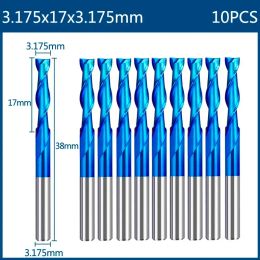 Cutter de moulin à moulin Xcan Xcan 10pcs 3,175 mm shank cnc bit router nano bleu revêtu de gravure en carbure de gravure