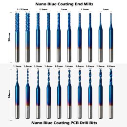 XCAN FILLING CUTTER 50 PCS Tungsten Carbide End Mill Router Bits, 1/8 '' Shank CNC Cutter Milling gravure Bit set