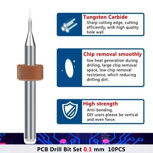 Xcan PCB -boorbits 0,1 mm Mini -printcircuitboard Drill Bit Importcarbide CNC boorgereedschap