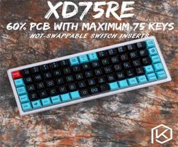 XD75RE XD75AM XD75 Clavier mécanique personnalisé 75 touches Under Glow RGB PCB GH60 60 Programmé GH60 KLE Planck Swappable Switch 21064283866