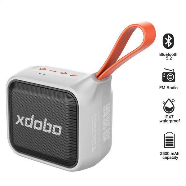 XDOBO 12W Bluetooth Ser Portable TWS sans fil 3300mAh IPX7 étanche TF jouer Boombox Mini basse pour téléphone intelligent PC 240126