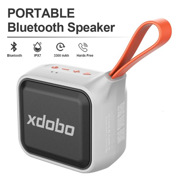 XDOBO 12W Altavoz Bluetooth Subwoofer portátil IPX7 TWS Altavoz inalámbrico 3300mAh BT TF Play Boombox Mini Bass para teléfono inteligente PC 240229