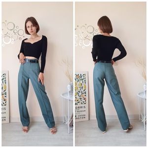 XEASY Summer Women Vintage Solid Pants Mujer Office Lady Bottoms Slim High Waist Casual Chic Pantalones rectos 211115