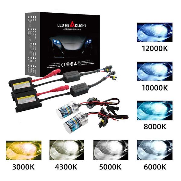 Xenón H7 35W 55W kit de balasto delgado HID bombilla de faro de xenón 12V H1 H3 H11 h7 kit de xenón hid 4300k 6000k reemplazar lámpara halógena