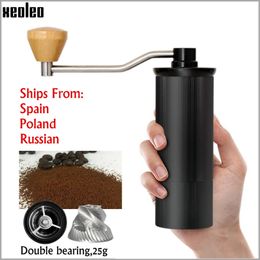 XEOLEO 23g aluminium manuel moulin à café en acier inoxydable broyeur à bavures conique grain de café manuel fraiseuse à café 240122