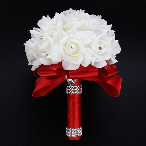 Xf09 mariée tenant des fleurs de fleur de mariage simulation de mousse bouquet fabricants de mariage fleurs de mariage