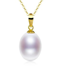 XF800 pur 18K or jaune collier pendentif naturel perle d'eau douce à la mode cadeau de fête réel Au750 bijoux fins pour les femmes D221 22082824957