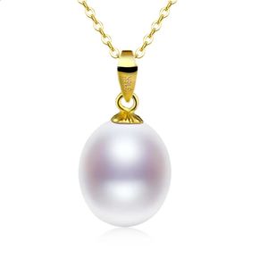 XF800 Pure 18K Geel Gouden ketting Hanger Natural Freshwater Pearl Trendy Party Gift Real Au750 Fijn Jewlery For Women D221 240422