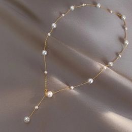 Collier de perles naturelles en or massif 18 carats XF800, bijoux fins, ras du cou rond, cadeau d'anniversaire pour femmes, blanc, X536 240117