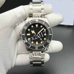 XFF Factory Pelagos Titanium LHD Black Asia 2824 pour hommes, cadran noir mat, lunette de plongée unidirectionnelle, bracelet à maillons en titane complet, 42 mm, cristal saphir