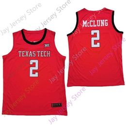 XFLSP 2020 NOUVEAU NCAA Texas Tech Jerseys 2 Mac McClung College Basketball Jersey Red Size Youth Adulte All Centred brodery
