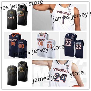 Xflsp 2022 College Custom UVA Virginia Stitched College Basketball Jersey 0 Jake Dewease 62 Lee Dudley 66 Justin Duenkel 0 Henry 53 Brendan Farrell