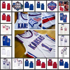 Xflsp 2022 College Final Four 4 KU Kansas Jayhawks Basketball Jersey Custom Stitched Dajuan Harris 2 Christian Braun Paul Pierce Wilt Chamberlain