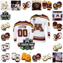 Xflsp 2022 College Frozen Four Championship Minnesota Golden Gophers Hockey Jersey Custom 19 Vinni Lettieri 5 Nick Leddy 25 Justin Kloos 81 Phil