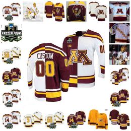 Xflsp 2022 College Frozen Four Championship Minnesota Golden Gophers Hockey Jersey Custom 89 Matthew Knies 12 Grace Zumwinkle 2 Lee Stecklein 24