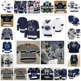 XFLSP 2022 College Frozen Four Penn State Nittany Lions Hockey Jersey 35 Oskar Auto 34 Eamon McAdam 21 Brett Murray 24 P. J. Musico 9 Alex Limoges