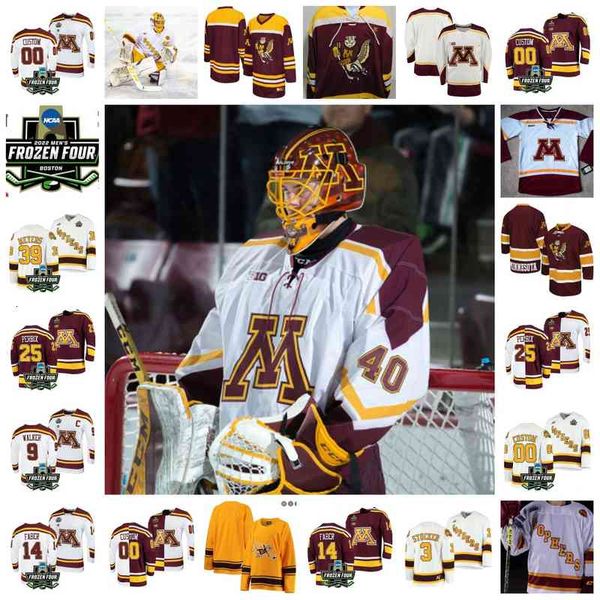 Xflsp 2022 Frozen Four Championship Minnesota Golden Gophers Maillot de hockey cousu Personnalisé 13 Grace Zumwinkle Sydney Baldwin Kelly Pannek Lee