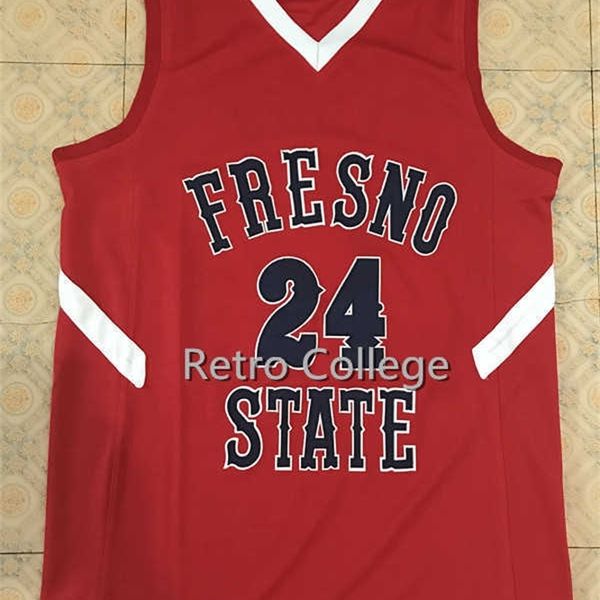 Xflsp # 24 Paul George Fresno State Maillot de basket-ball rétro classique pour homme cousu avec numéro et nom personnalisés