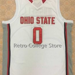 Xflsp # 4 Aaron Craft Ohio State Buckeyes # 0 D'Angelo Russell Retro Throwback College Basketball Jersey cousu nom et numéro n'importe quelle taille XXS-6XL