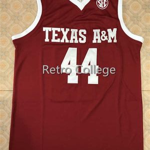 Xflsp # 44 Robert Williams Texas Tech College rétro maillots de basket-ball brodés cousus Personnalisez n'importe quel numéro et nom