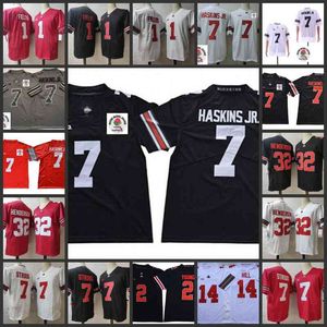 Xflsp 7 Dwayne Haskins Jersey 2022 College Ohio State Buckeyes Football cousu College Haskins Maillots 1 Justin Fields Chase Young Master Teague