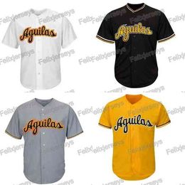 Xflsp Aguilas Cibae￱as Jersey de béisbol Jerseys de película Hombres Todos los jerseys de béisbol cosidos vintage raro blanco gris color