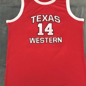 Xflsp Bobby Joe Hill # 14 Texas Western Orange Retro Classic Basketball Jersey Mens Stitched Custom Number and name Jerseys