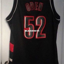 Xflsp Barato al por mayor Greg Oden # 52 Jersey Hombres Camiseta negra chaleco Cosido Camisetas de baloncesto Ncaa