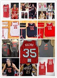 Xflsp College 35 Kyle Kuzma Jersey personalizado UU Utah Utes camisetas de baloncesto universitario cosidas 24 Andre Millre 12 Andrew Bogut 55 Delon Wright 25 Jakob