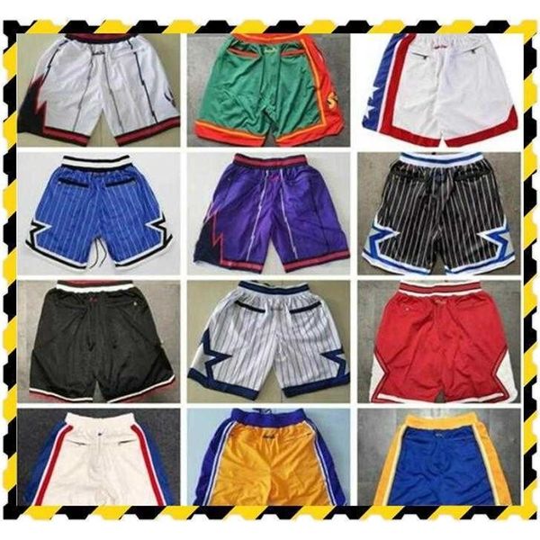 Xflsp College Basketball usa morant Throwback Shorts just do Wade Hardaway Iverson Carter bolsillos mitchell ness Pantalones de baloncesto jerseys