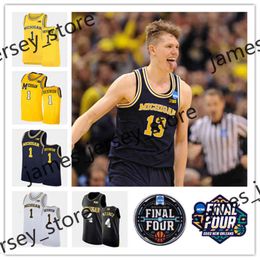 XFLSP College Custom Michigan Wolverines Stitched Basketball Jersey Will Tschetter Devante 'Jones Moussa Diabate Brandon Johns Jr. Jaron Fauls