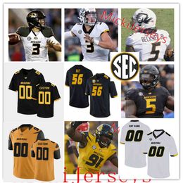 Xflsp College Custom Missouri TG Maillot de football cousu 10 Dameon 4 Elijah Young 54 Luke 9 Ja'Mori Maclin 69 Drake Heismeyer 55