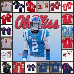 Xflsp College Maillot de football cousu sur mesure Ole Miss Rebels 39 Joshua Pfeifer 15 vendeurs timide 44 Chance Campbell 80 Jonathan Hess Keidron Smith