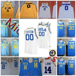 Xflsp College Custom UCLA Maillot de basket-ball cousu Jaime Jaquez Jr. Tyger Campbell Kenneth Nwuba Will McClendon Johnny Juzang Peyton Watson Mac