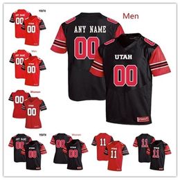 XFLSP Custom NCAA Utah Utes College Jersey Elke naam Number Paul Kruger Stitched Football Red Black Men's Women's Jeugd