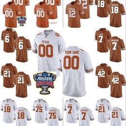 Xflsp Custom Texas Longhorns College Football jersey 10 Vince Young Mens Personnalisé N'importe Quel Nom Numéro Cousu Sucrier Patch Maillots