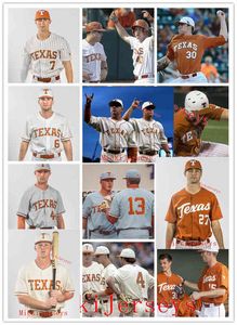 Xflsp Custom Texas Longhorns Jersey de béisbol cosido Cameron O\