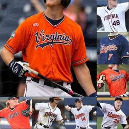 XFLSP Custom Virginia Cavaliers College BSeball Jersey 18 Zack Gelof 8 Brendan Rivoli Nate Savino Kyle Stitten 25 Griff McGarry Jersey