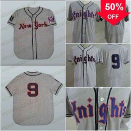 XFLSP GLAA3740 1939 York Knights Road 9 Roy Hobbs Baseball Jersey Gepersonaliseerde hoogwaardige snelle verzending goedkope honkbal jerseys