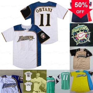 Xflsp GlaA3740 Custom 2011 Hokkaido Nippon Ham Fighters Jersey Darvish Shohei Ohtani 16 Japon Samurai Black Pinstriped Baseball Jerseys